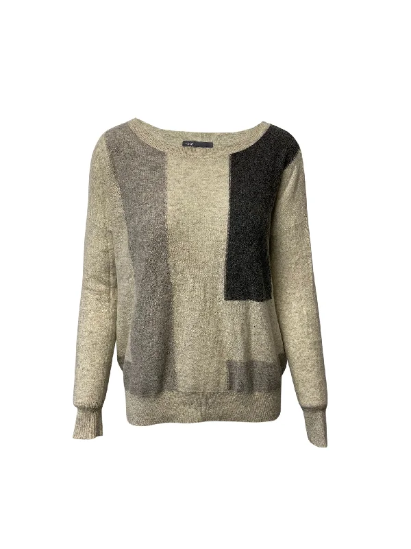 Vince Colorblock Sweater in Multicolor Cashmere Chenille Blend Fleece Blend Nylon Blend