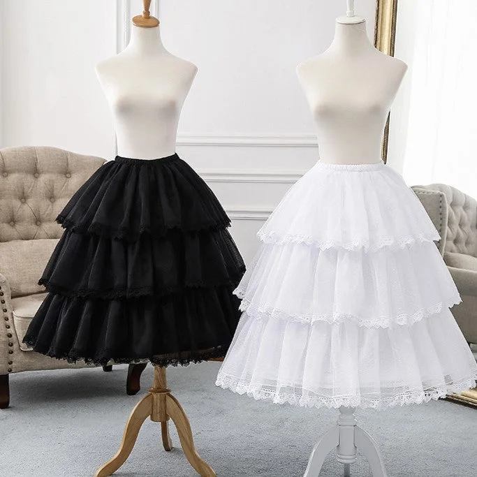 Vintage Remake Three-Layer Tulle Petticoat Underskirt modal blend skirt