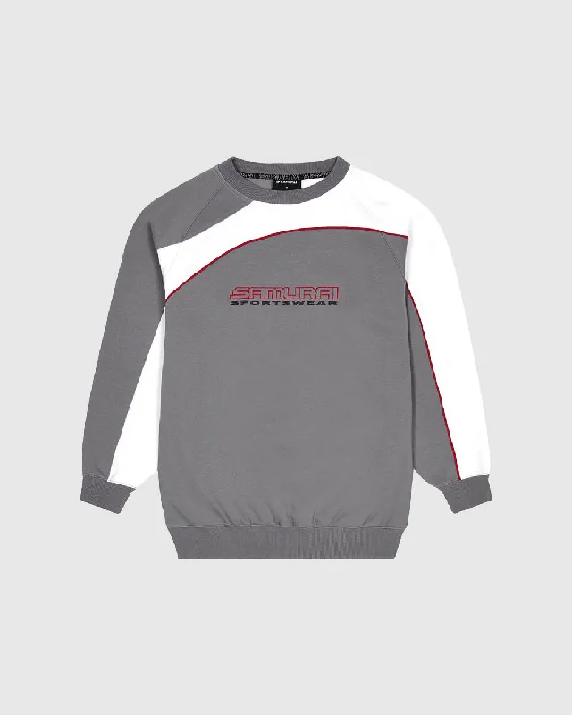 AC: 1-005 - Women's Monarch Sweater - Grey/White Velvet Chenille Corduroy