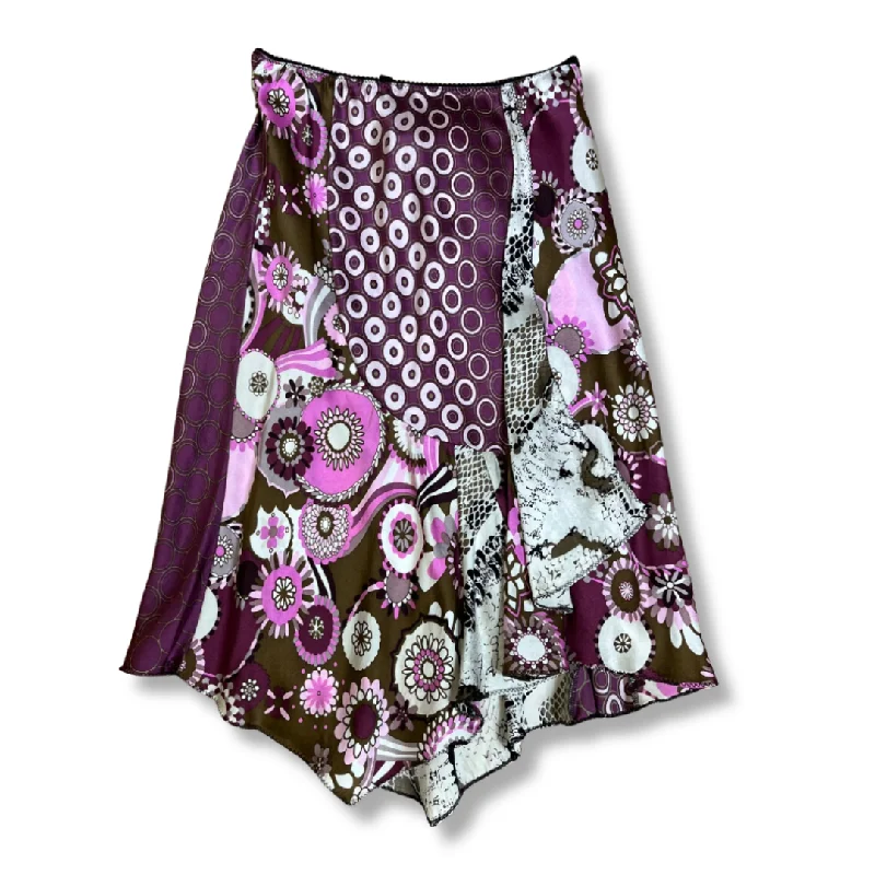 Y2K Mixed Media Floral Tie-Skirt by Poleci chiffon skirt delicate