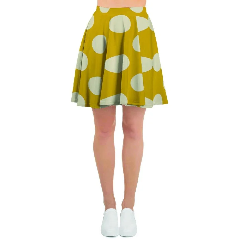Yellow Polka Dot Women's Skirt velvet skirt rich