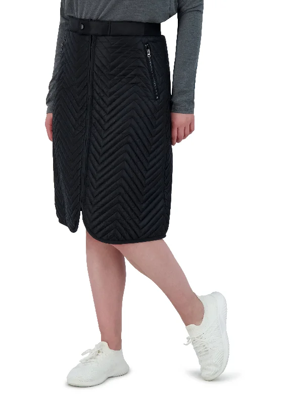 SNOGA Zip Front Quilted  Skirt maxi skirt elegant